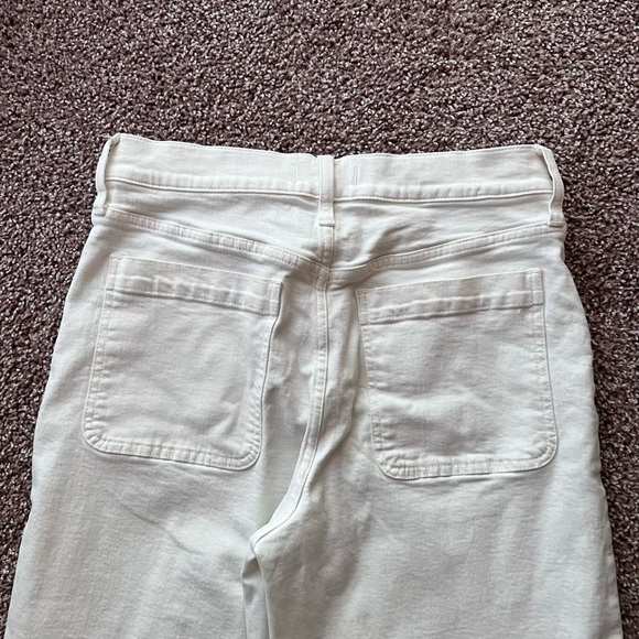 Madewell Perfect Wide Vintage Leg Women's White Cropped Pocket Jeans Size 29 - Picture 4 of 7